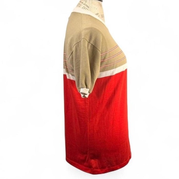 Vintage‎ 80s Track & Court Stripe Color Block T Shirt Mens Medium - Picture 2 of 8